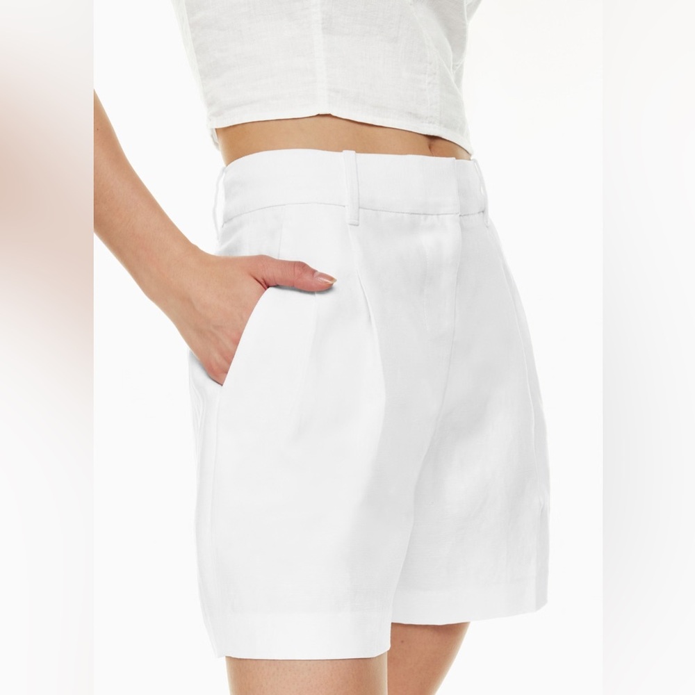 Aritzia Wilfred The Effortless Short™ Linen Mid-thigh White Sz 2